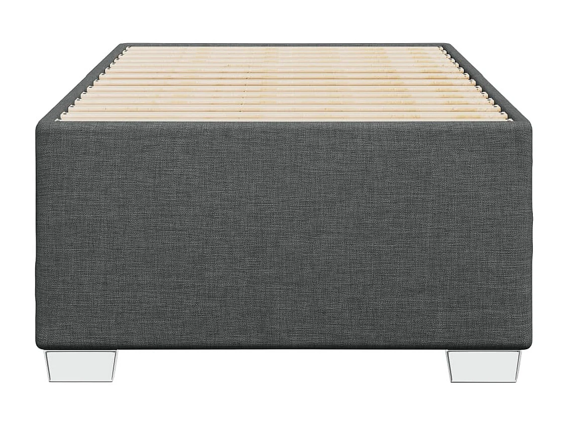 Cadre de lit sans matelas gris foncé 100x200 cm tissu