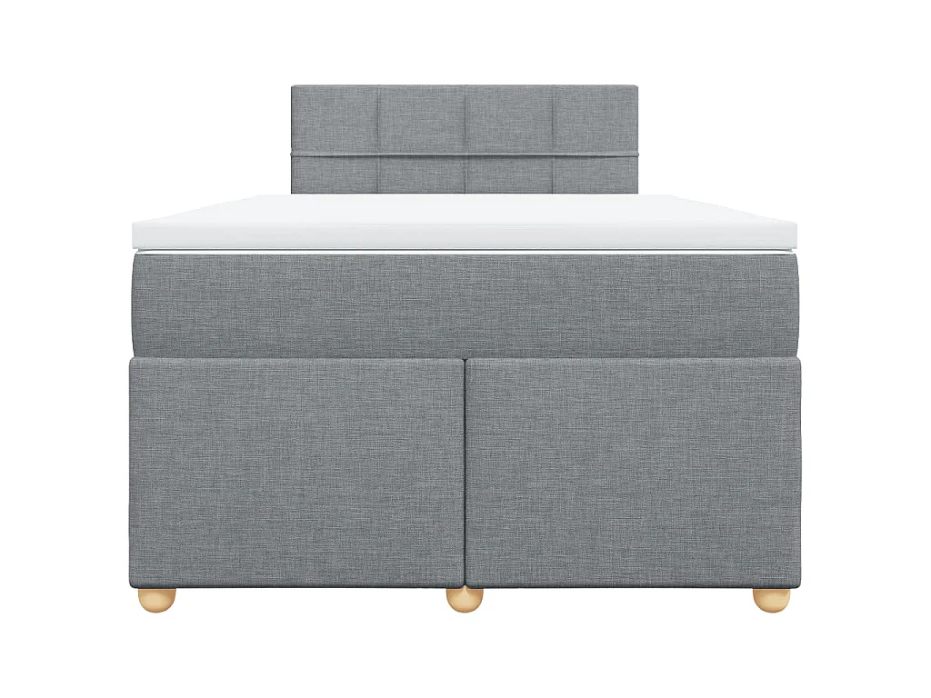 Cama box spring con colchón tela gris claro 120x200 cm