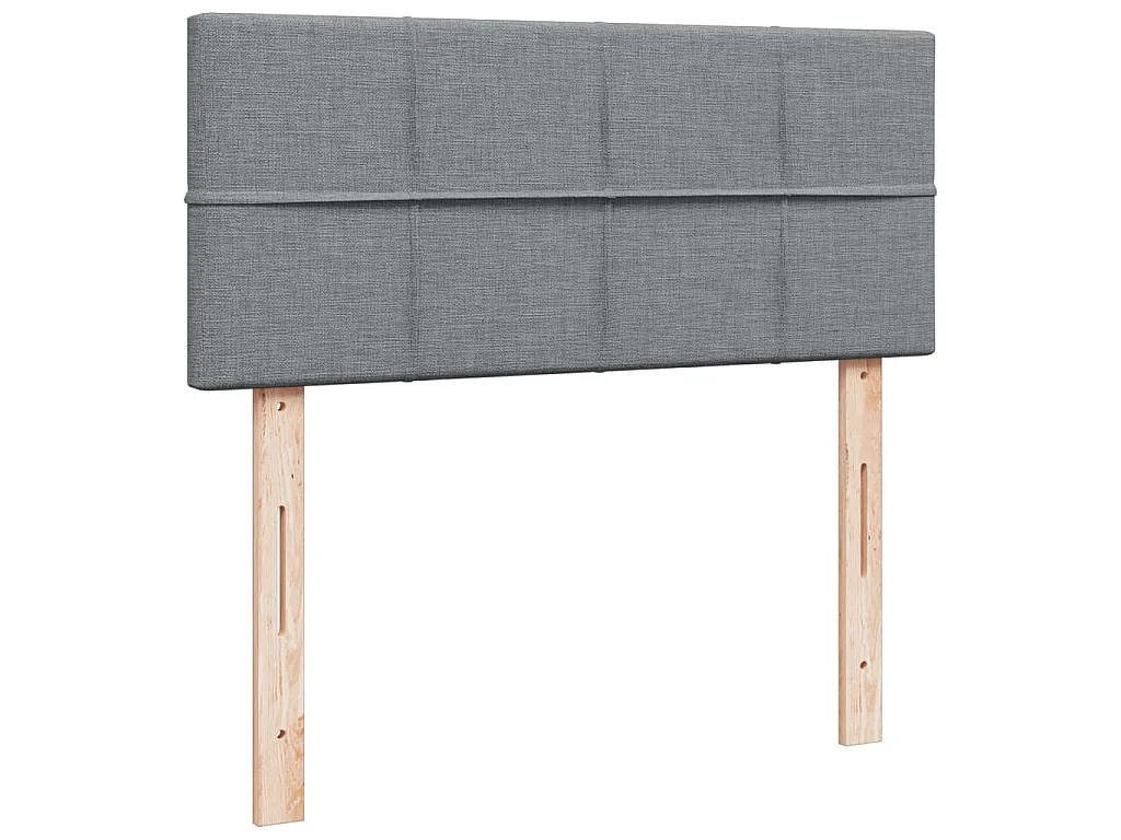 Cama box spring con colchón tela gris claro 120x200 cm
