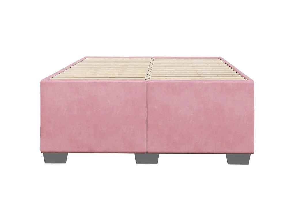 Cadre de lit sans matelas rose 120x190 cm velours