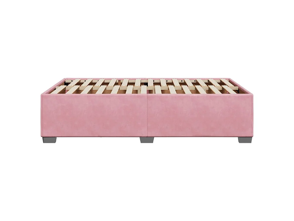 Cadre de lit sans matelas rose 120x190 cm velours