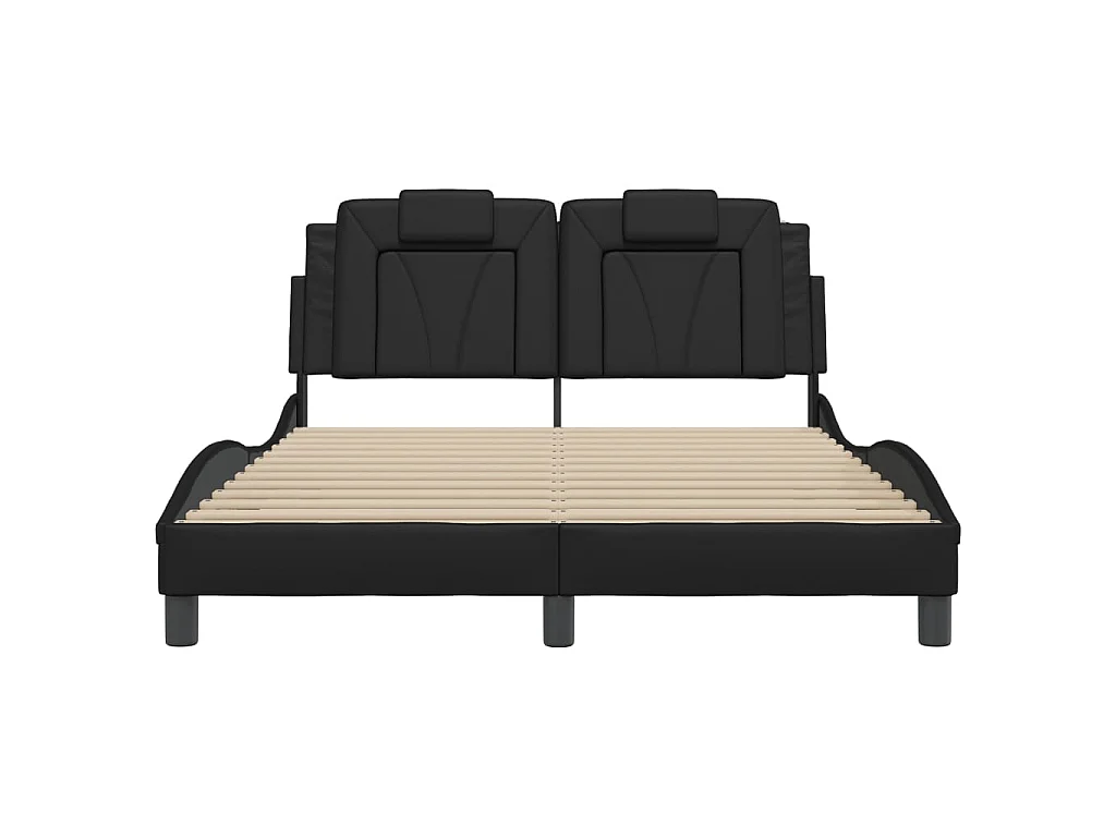 Cadre de lit Viana avec LED sans matelas noir 140x190 cm