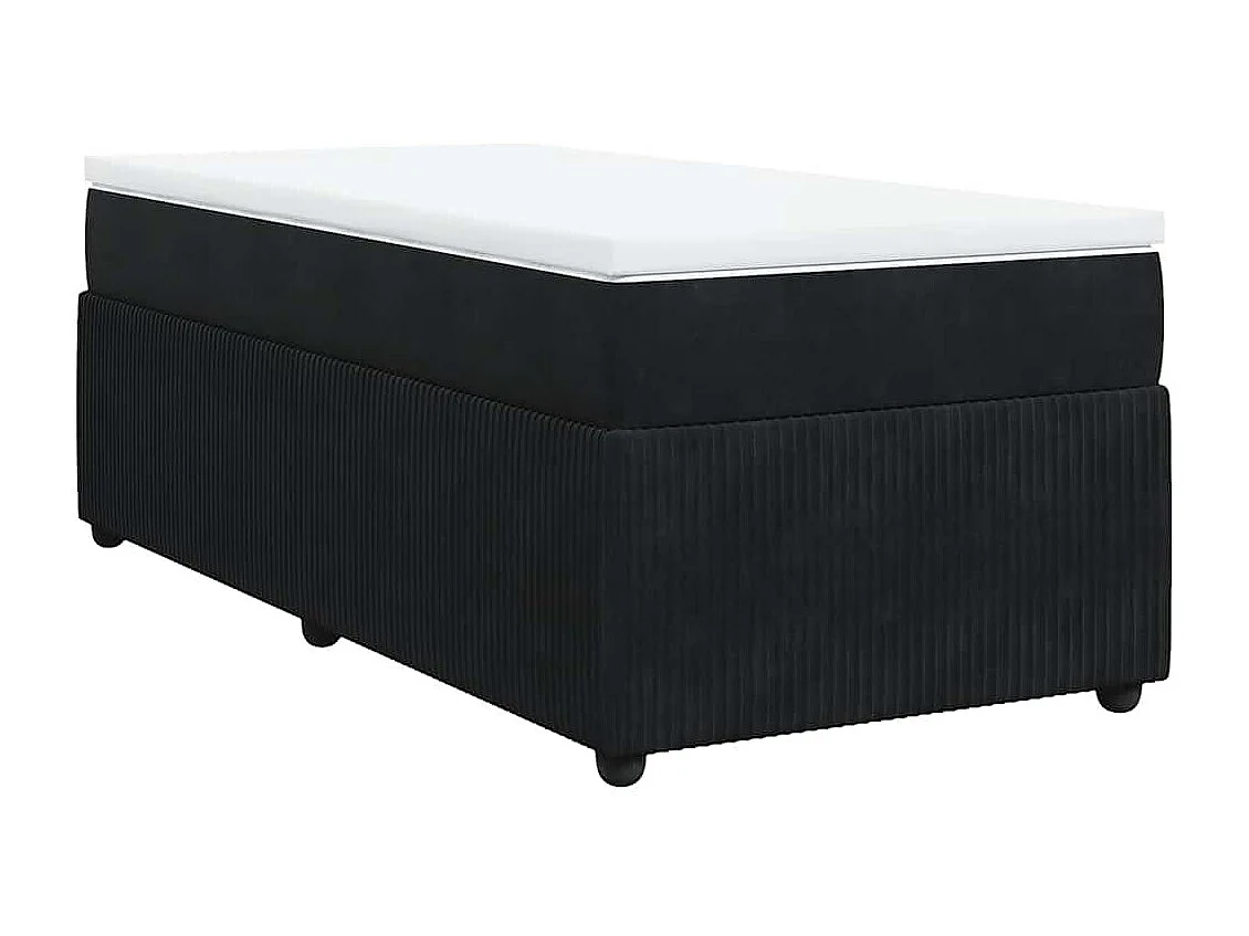 Boxspringbett mit Matratze Schwarz 80x200 cm Samt