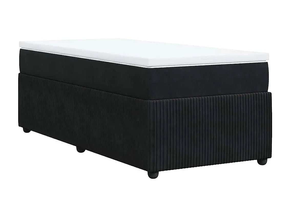 Boxspringbett mit Matratze Schwarz 80x200 cm Samt