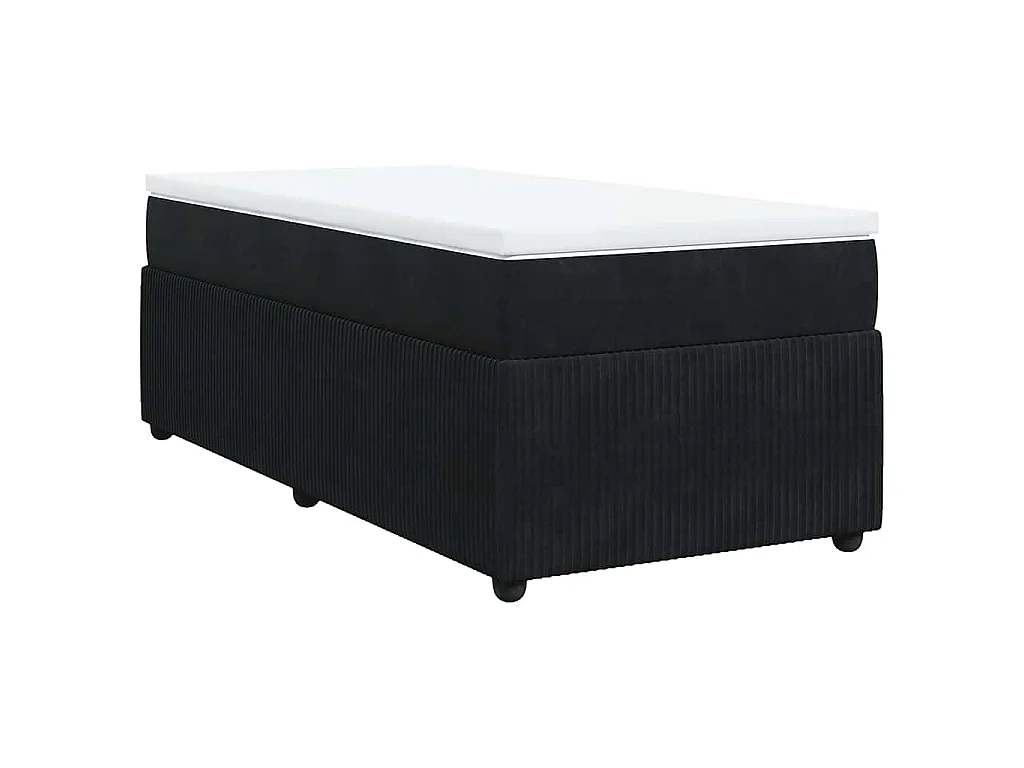 Boxspringbett mit Matratze Schwarz 80x200 cm Samt