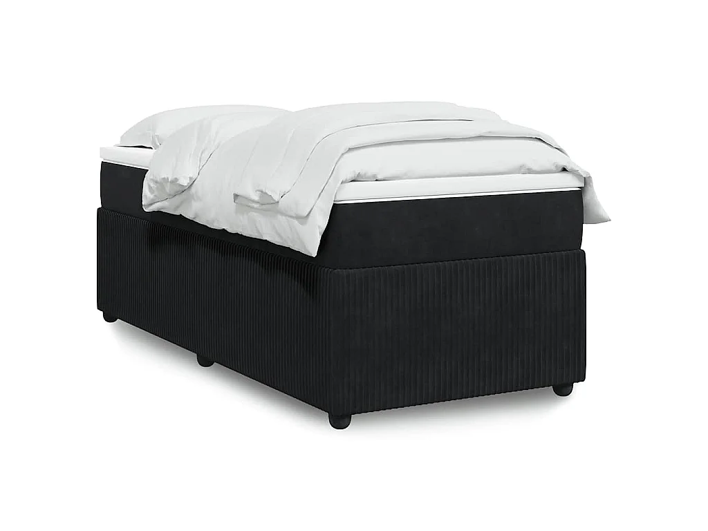 Boxspringbett mit Matratze Schwarz 80x200 cm Samt