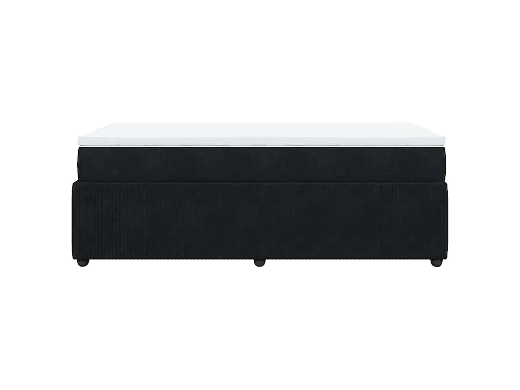 Boxspringbett mit Matratze Schwarz 80x200 cm Samt