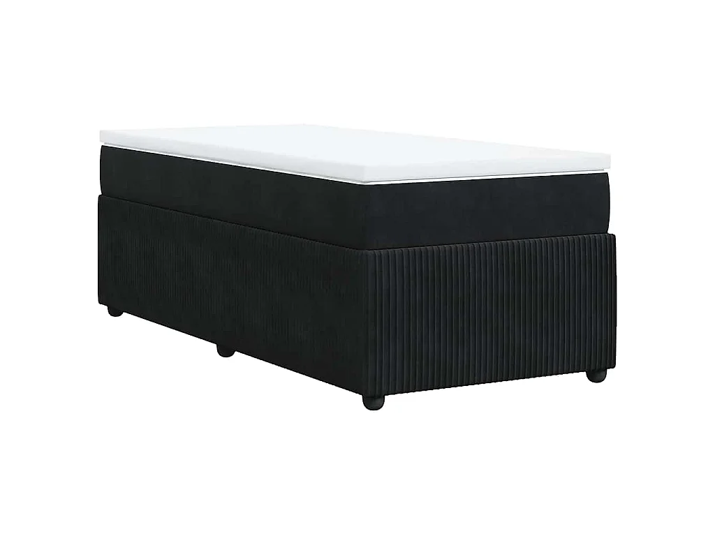 Boxspringbett mit Matratze Schwarz 80x200 cm Samt
