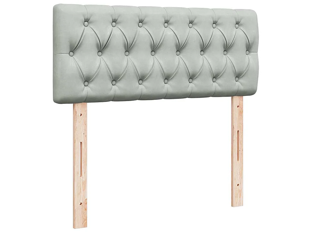 Cama box spring con colchón terciopelo gris claro 120x200 cm