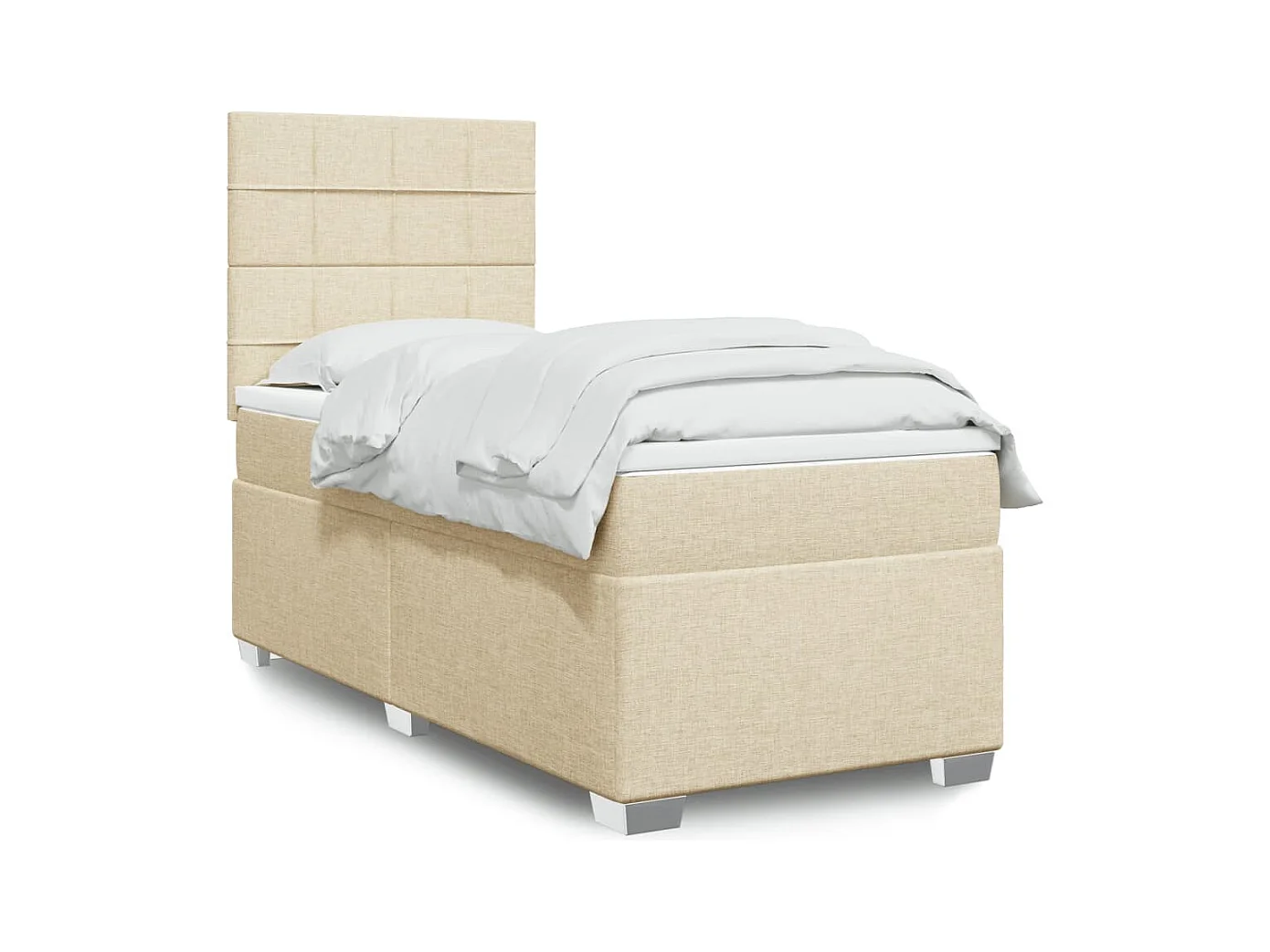 Sommier à lattes de lit avec matelas Crème 80x200 cm Tissu