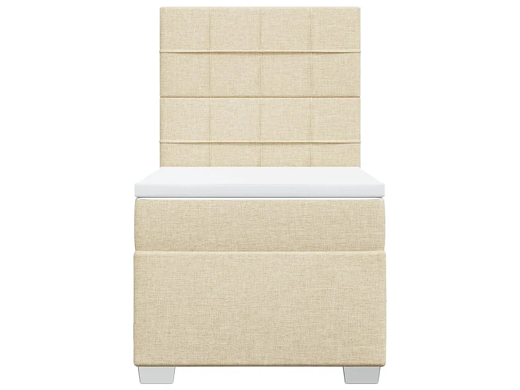 Boxspringbett mit Matratze Creme 80x200 cm Stoff