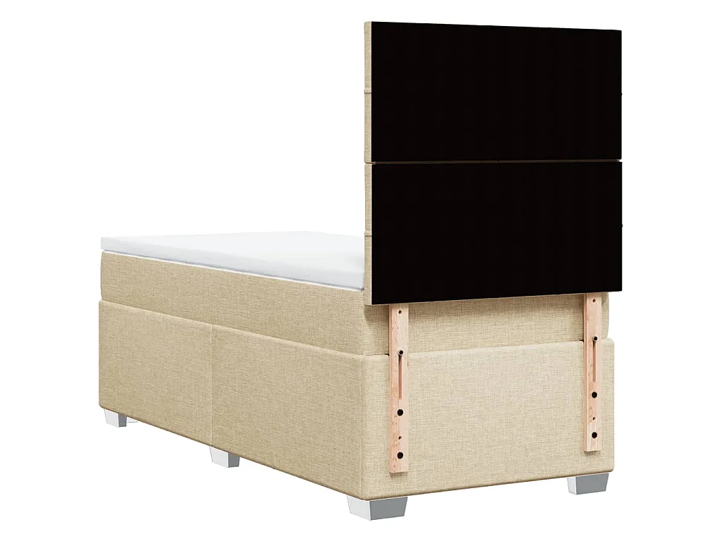 Boxspringbett mit Matratze Creme 80x200 cm Stoff