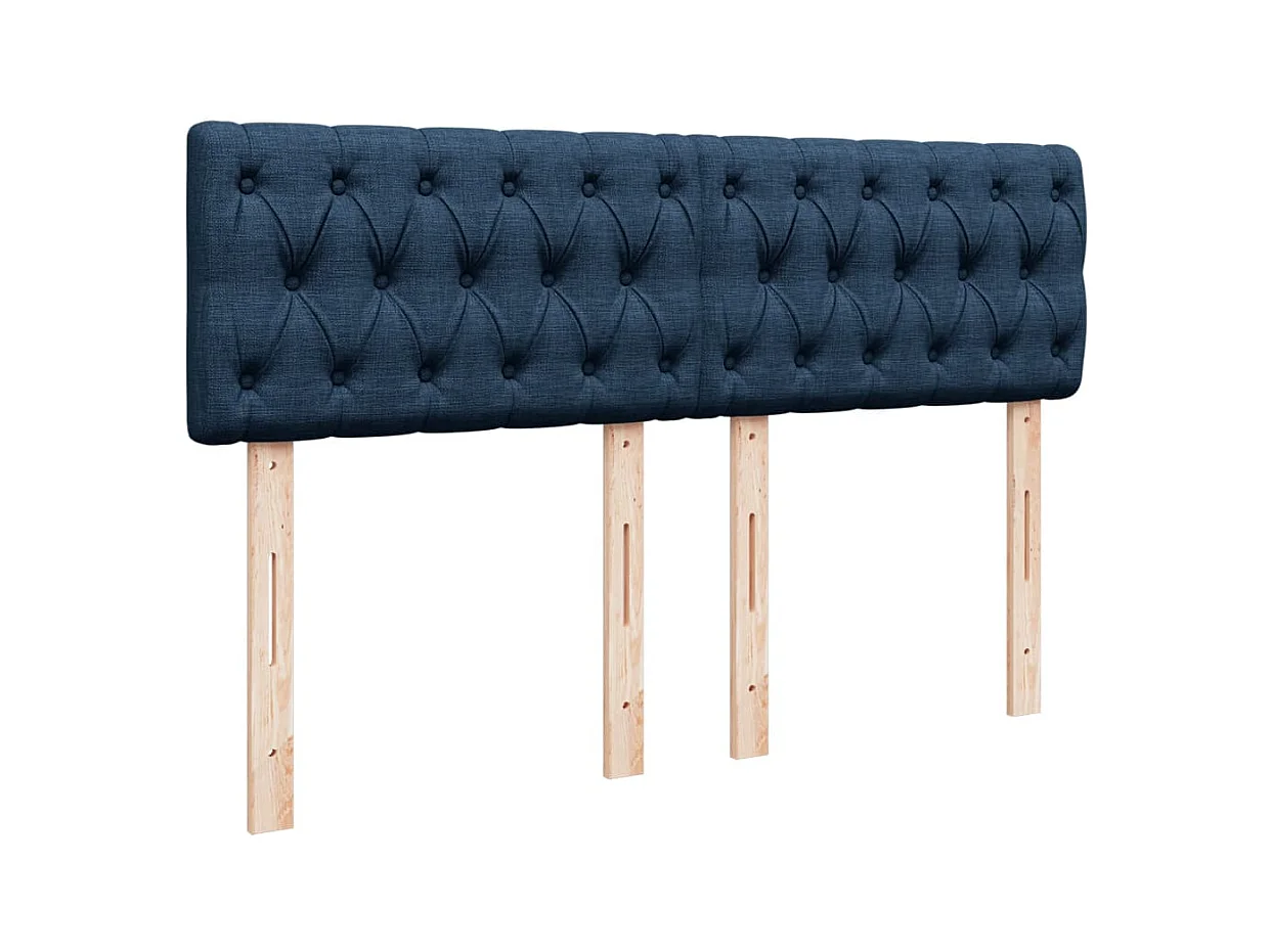 Sommier à lattes de lit avec matelas Bleu 140x200 cm Tissu