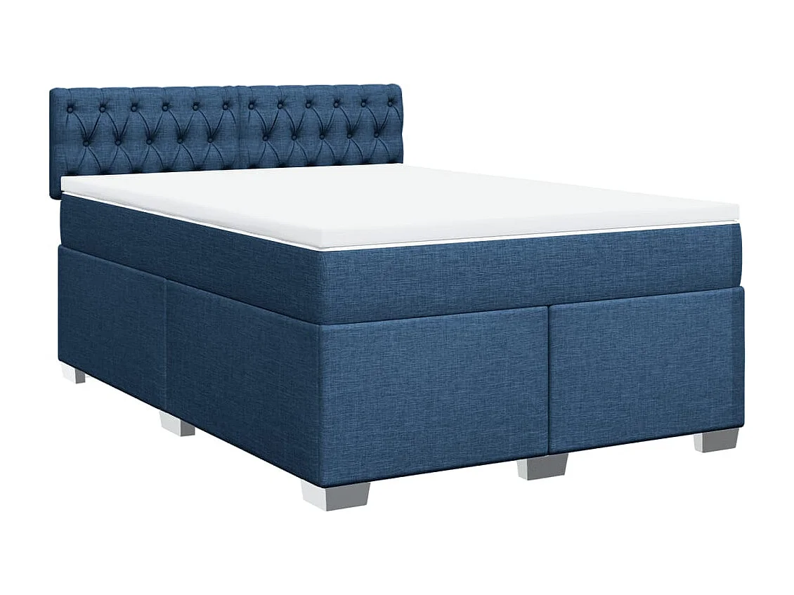 Giroletto a Molle con Materasso Blu 140x200 cm in Tessuto