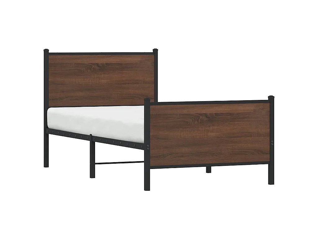 Bedframe zonder matras metaal bruin eikenkleurig 80x200 cm