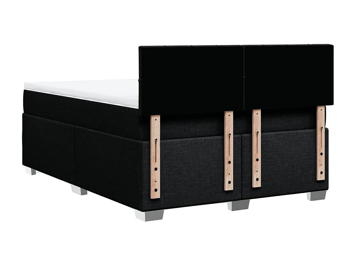 Giroletto a Molle con Materasso Nero 140x190 cm in Tessuto