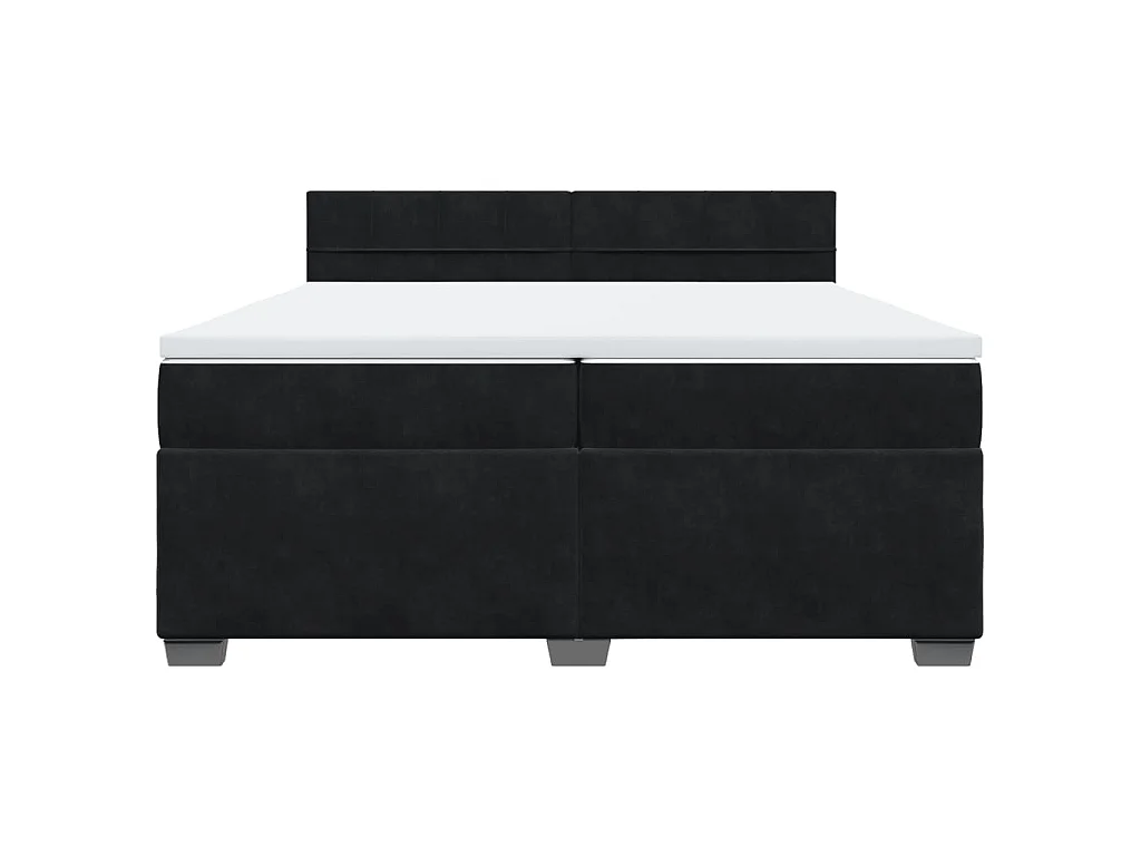 Cama box spring con colchón terciopelo negro 200x200 cm