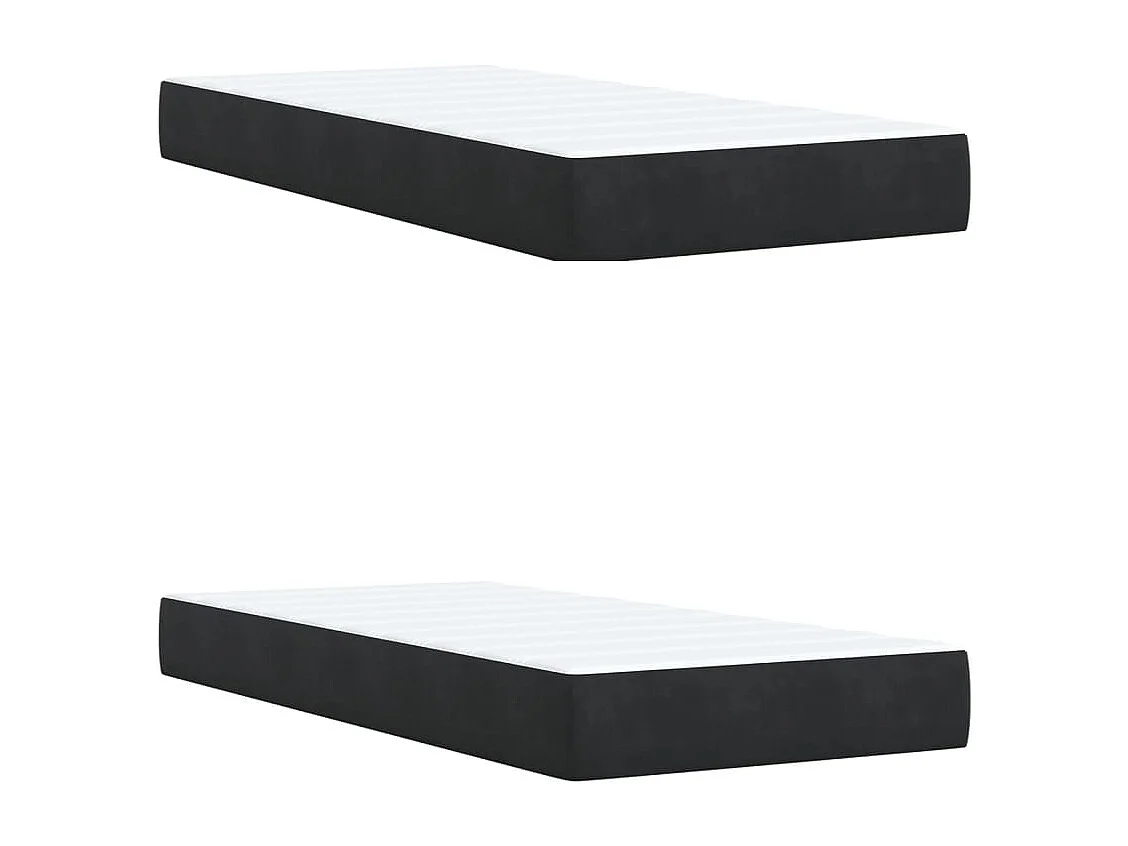 Cama box spring con colchón terciopelo negro 200x200 cm