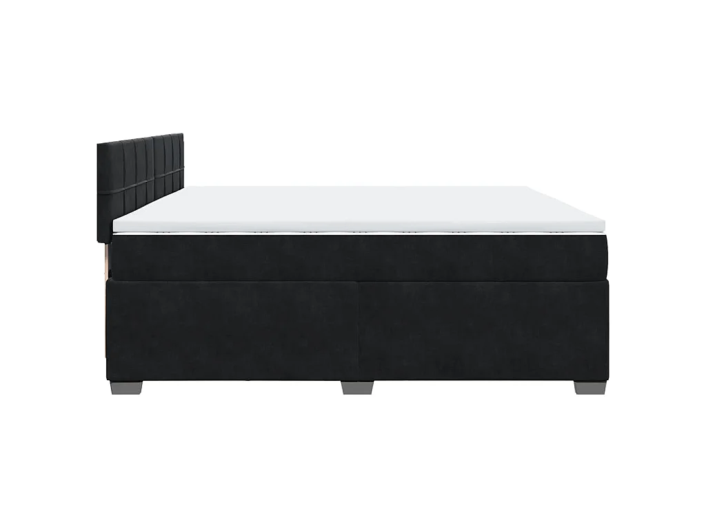 Cama box spring con colchón terciopelo negro 200x200 cm