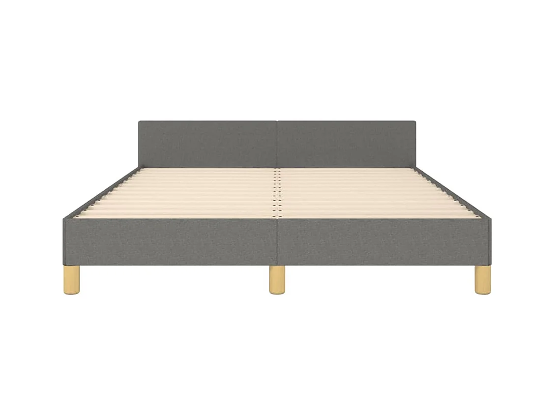 Cadre de lit sans matelas gris foncé 140x190 cm tissu