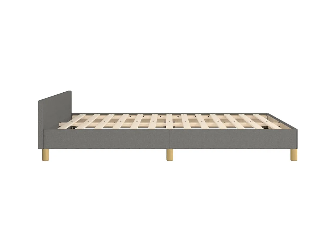 Cadre de lit sans matelas gris foncé 140x190 cm tissu