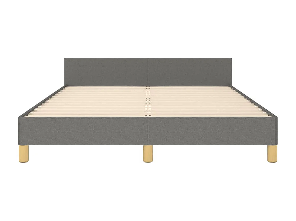 Cadre de lit sans matelas gris foncé 140x190 cm tissu
