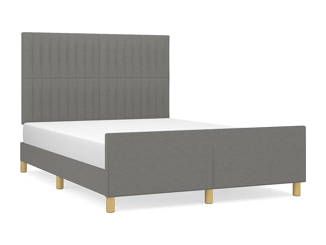 Bettgestell ohne Matratze Dunkelgrau 140x190 cm Stoff