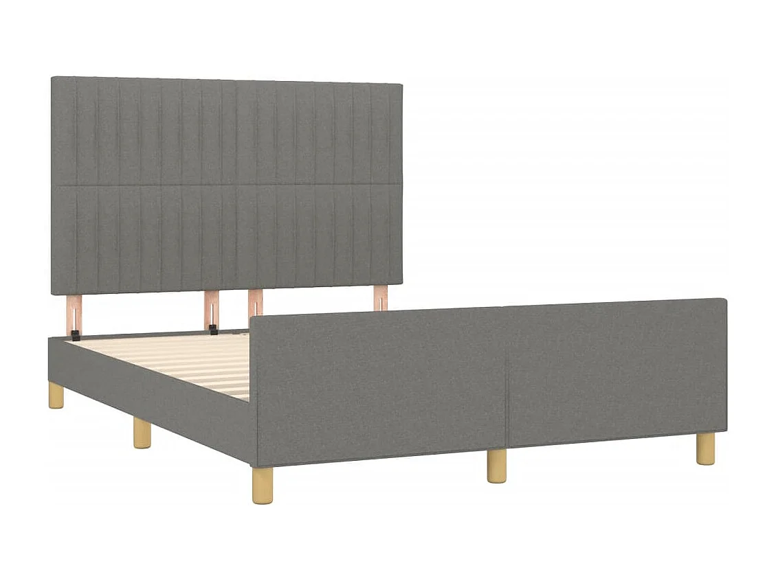 Bettgestell ohne Matratze Dunkelgrau 140x190 cm Stoff
