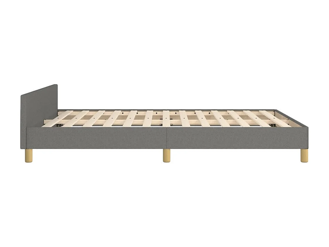 Bettgestell ohne Matratze Dunkelgrau 140x190 cm Stoff