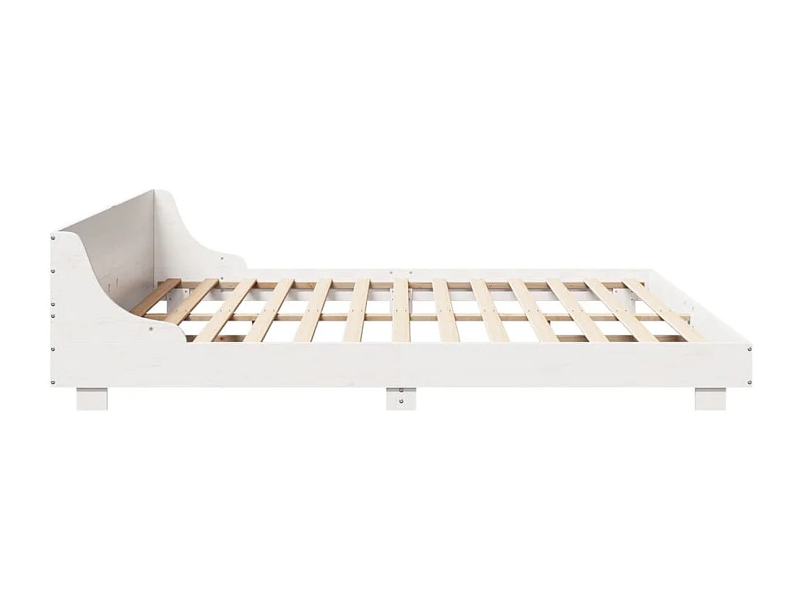 Bedframe zonder matras massief grenenhout wit 180x200 cm