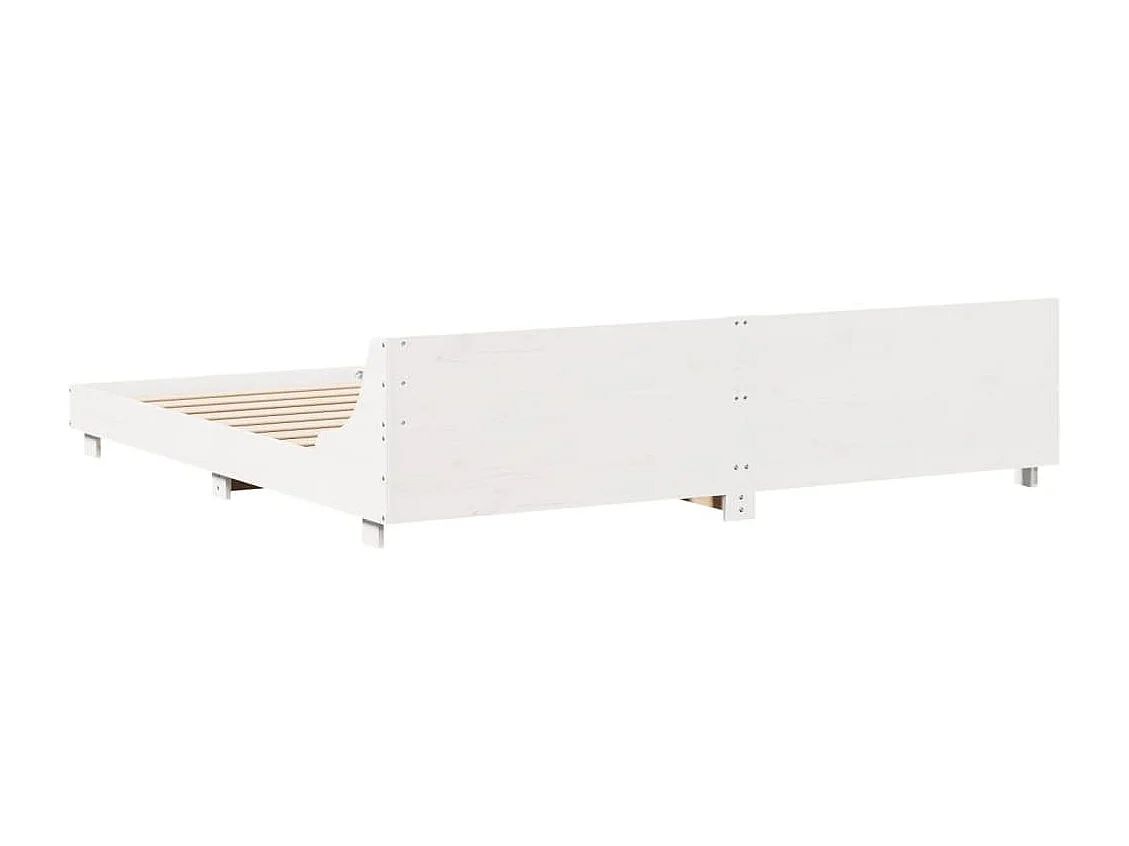 Bedframe zonder matras massief grenenhout wit 180x200 cm