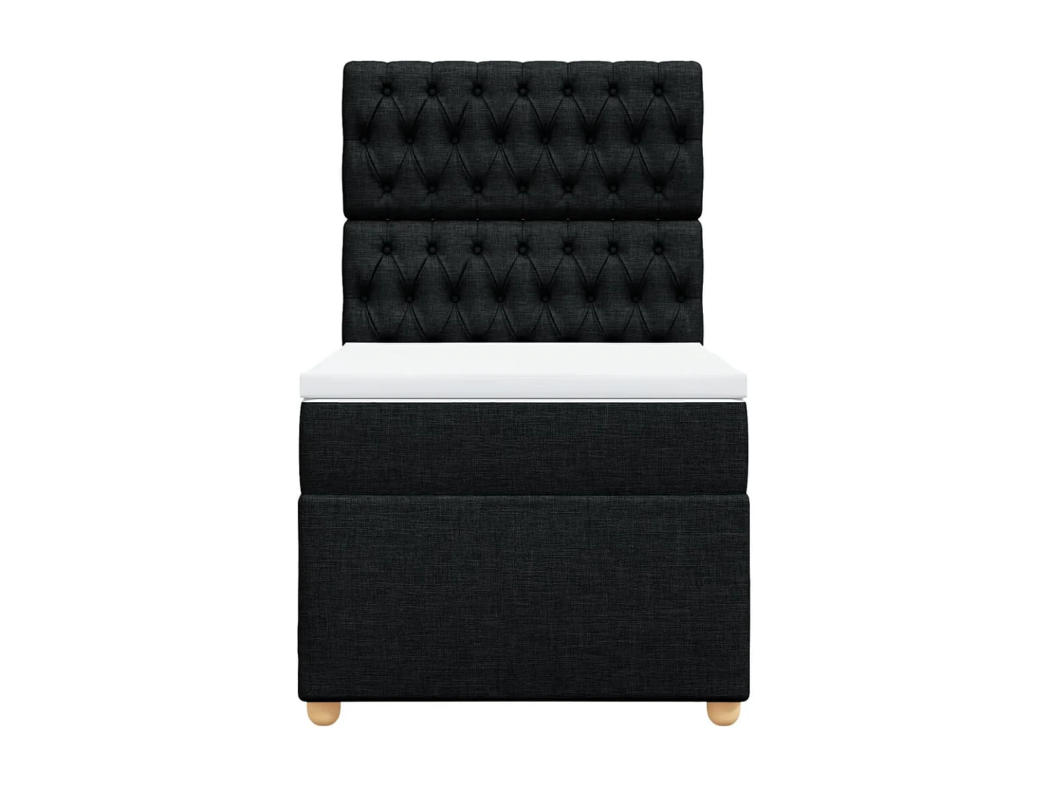 Giroletto a Molle con Materasso Nero 90x190 cm in Tessuto