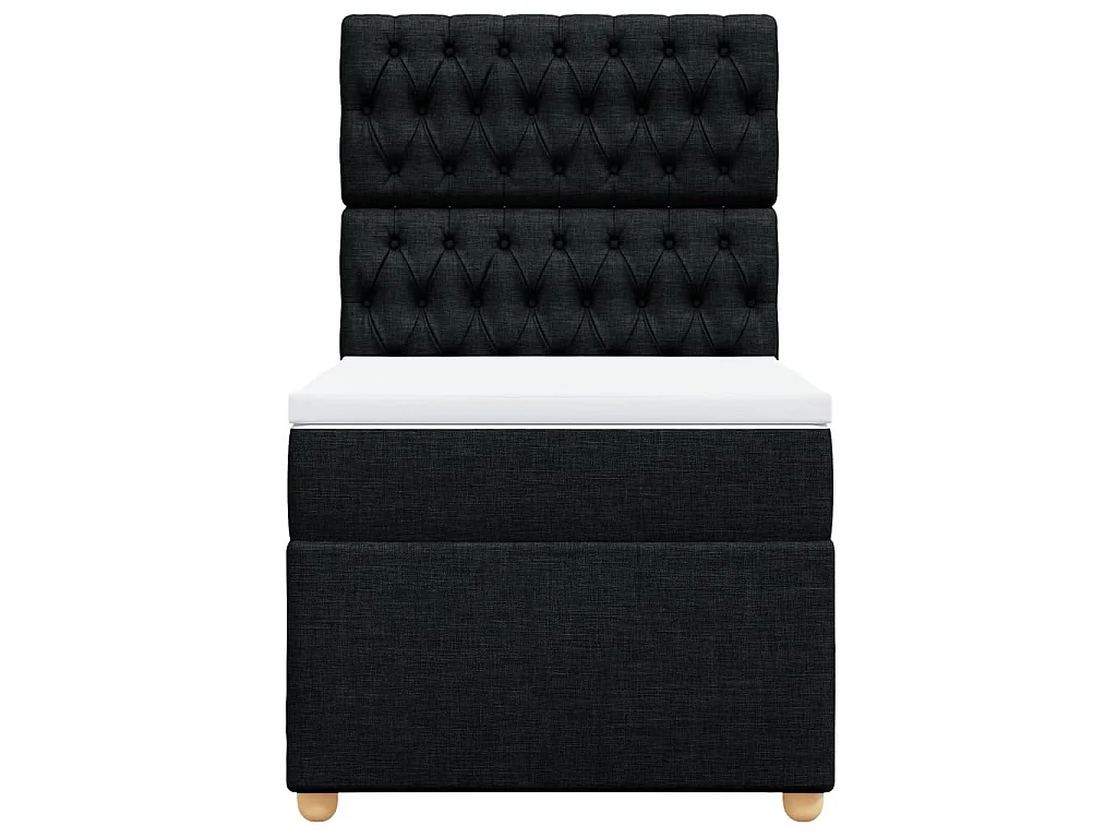 Giroletto a Molle con Materasso Nero 90x190 cm in Tessuto