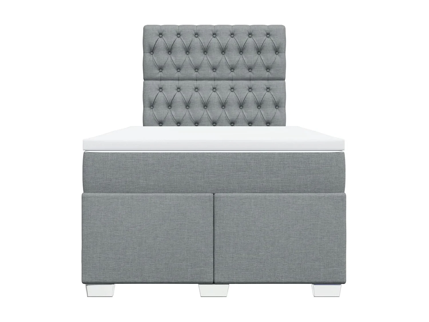 Giroletto a Molle con Materasso Grigio Chiaro 120x200cm Tessuto