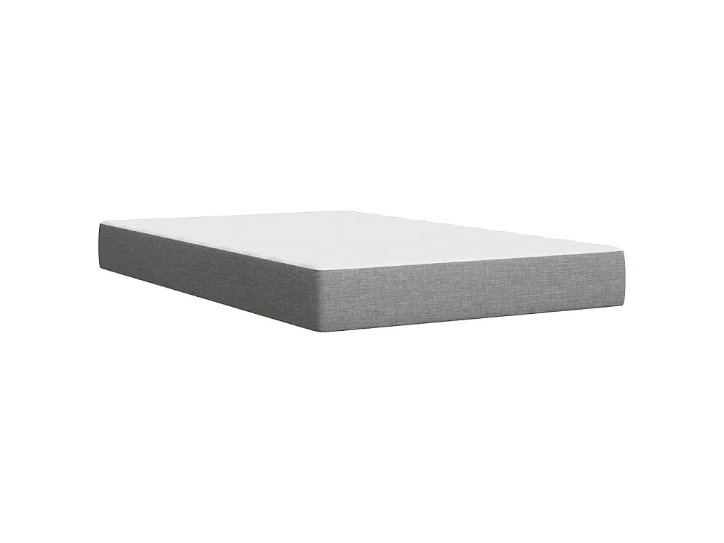 Cama box spring con colchón tela gris claro 120x200 cm