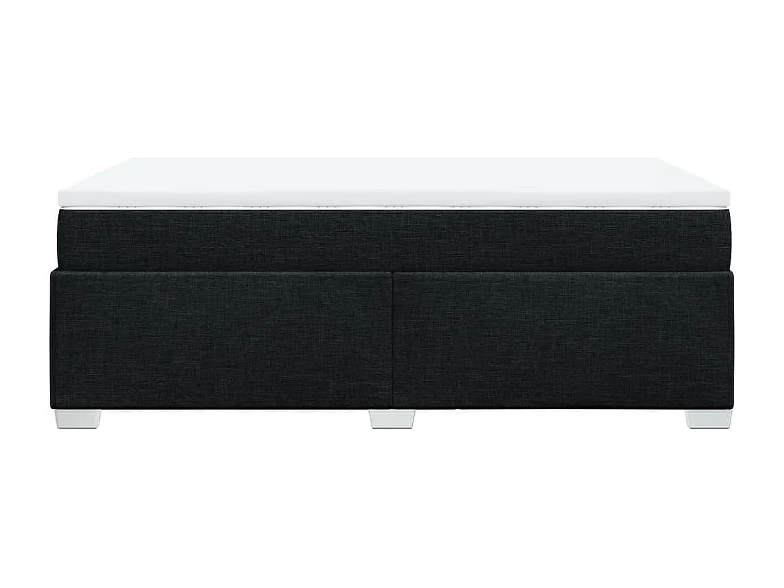 Sommier à lattes de lit avec matelas noir 120x190 cm tissu