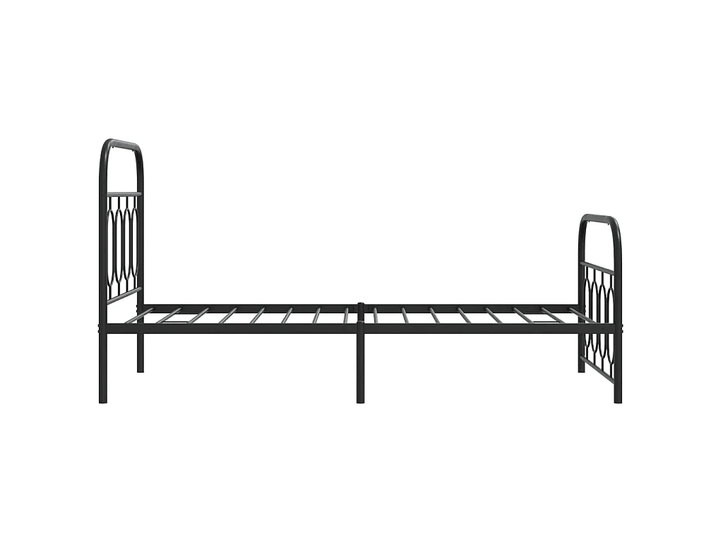 Estrutura de cama com cabeceira e pés 90x200 cm metal preto
