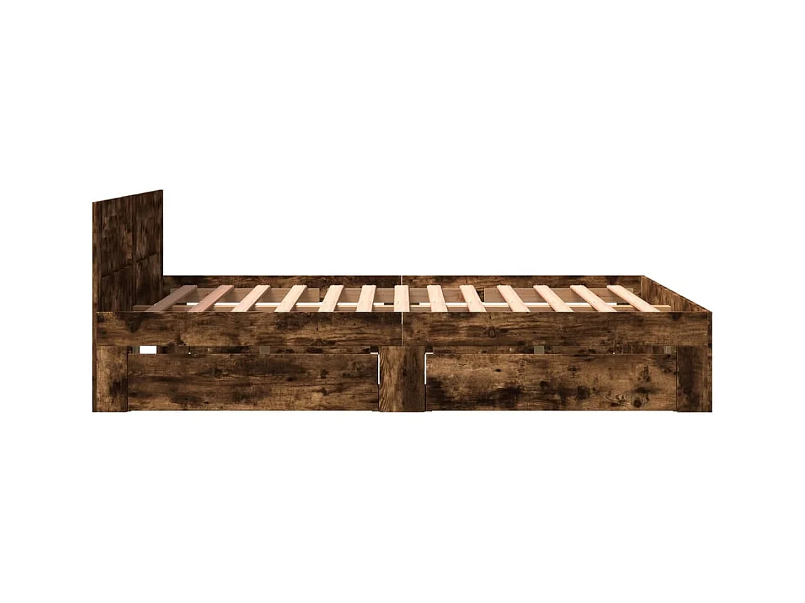 Bettgestell mit Kopfteil Räuchereiche 160x200 cm Holzwerkstoff