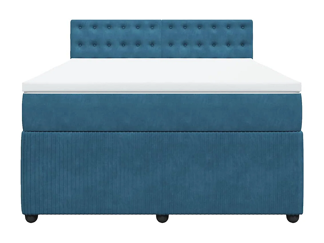 Boxspring met matras fluweel blauw 160x200 cm