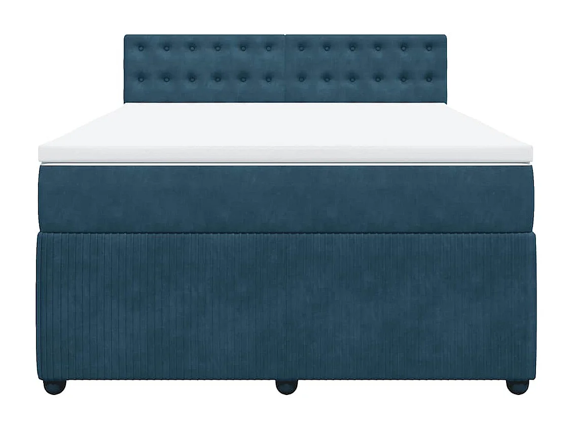 Giroletto a Molle con Materasso Blu 160x200 cm in Velluto