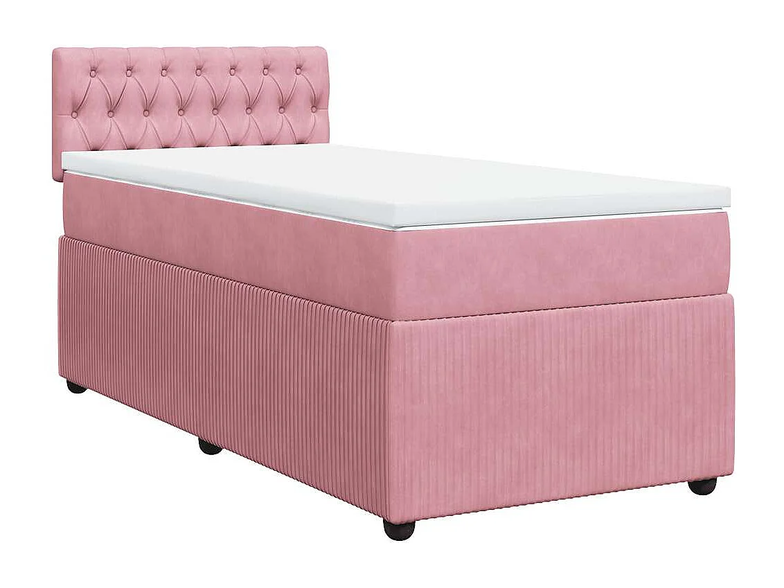 Sommier à lattes de lit avec matelas Rose 100x200 cm Velours