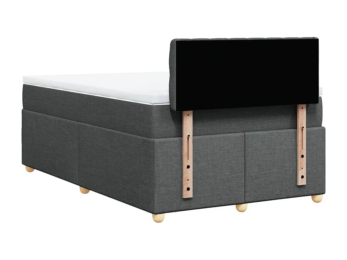 Giroletto a Molle con Materasso Grigio Scuro 120x190cm Tessuto