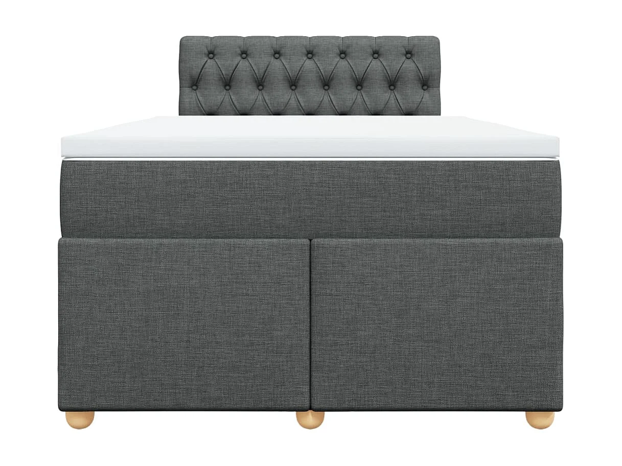 Sommier à lattes de lit avec matelas gris foncé 120x190cm tissu