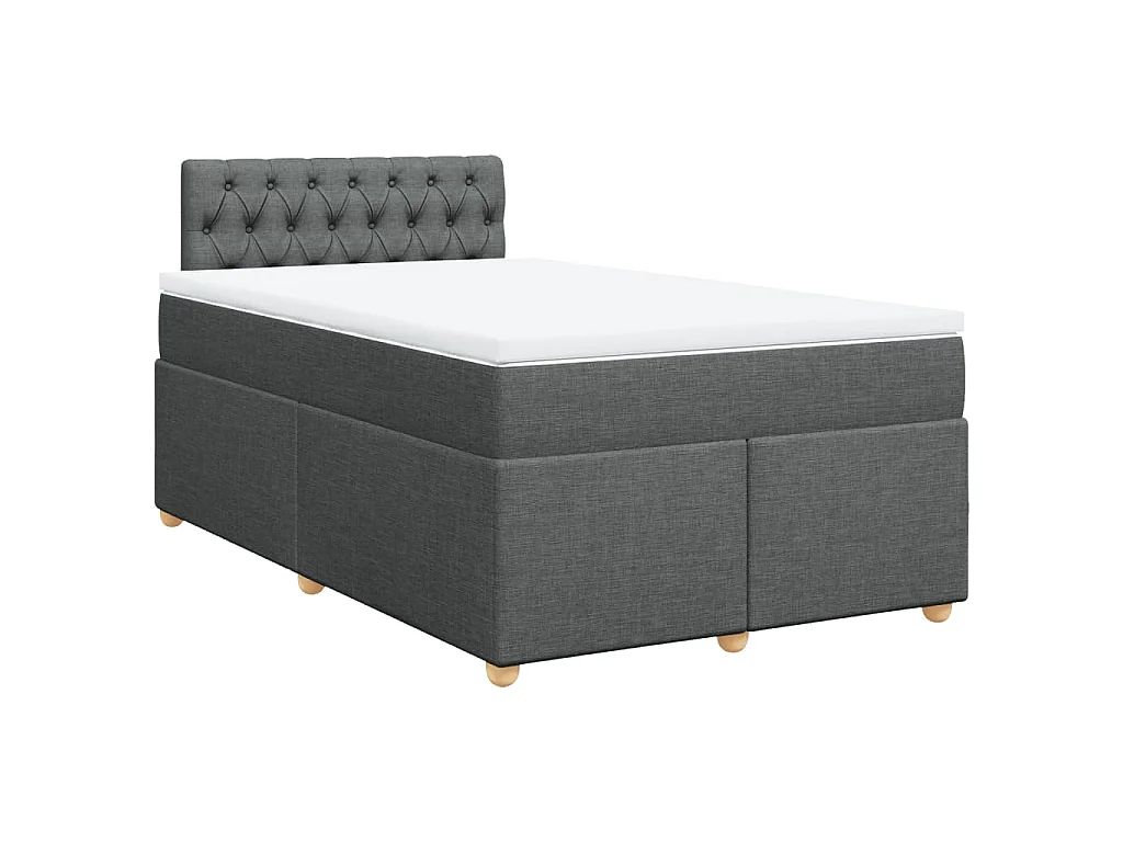 Boxspringbett mit Matratze Dunkelgrau 120x190 cm Stoff