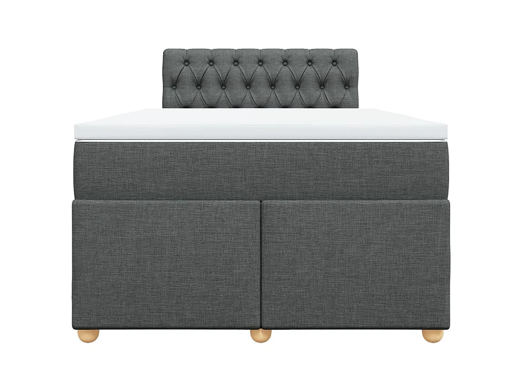 Boxspringbett mit Matratze Dunkelgrau 120x190 cm Stoff