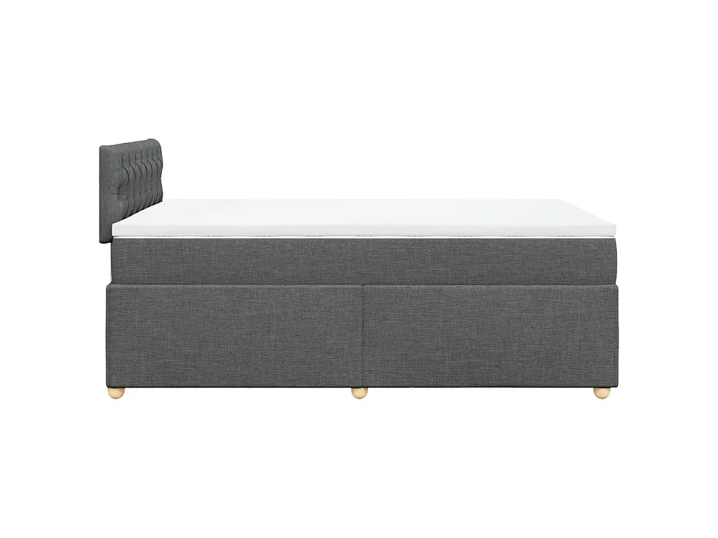 Boxspringbett mit Matratze Dunkelgrau 120x190 cm Stoff