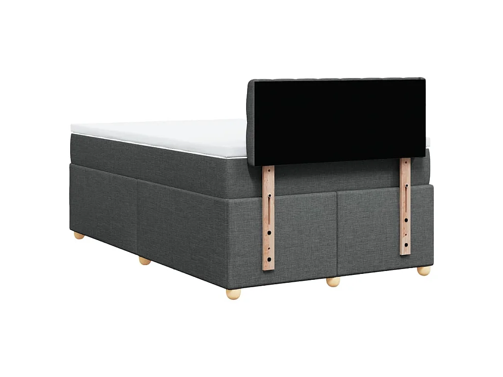 Boxspringbett mit Matratze Dunkelgrau 120x190 cm Stoff