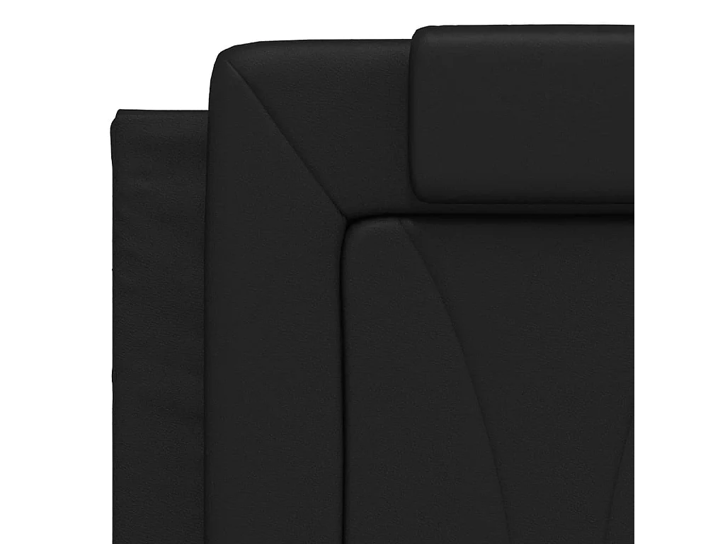 Lit Viana avec matelas noir 140x200 cm similicuir