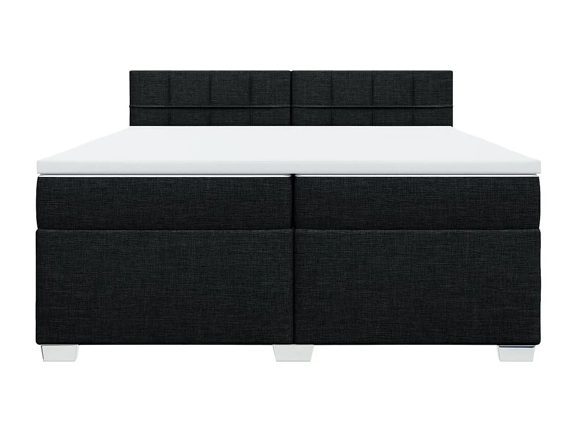 Giroletto a Molle con Materasso Nero 200x200 cm in Tessuto