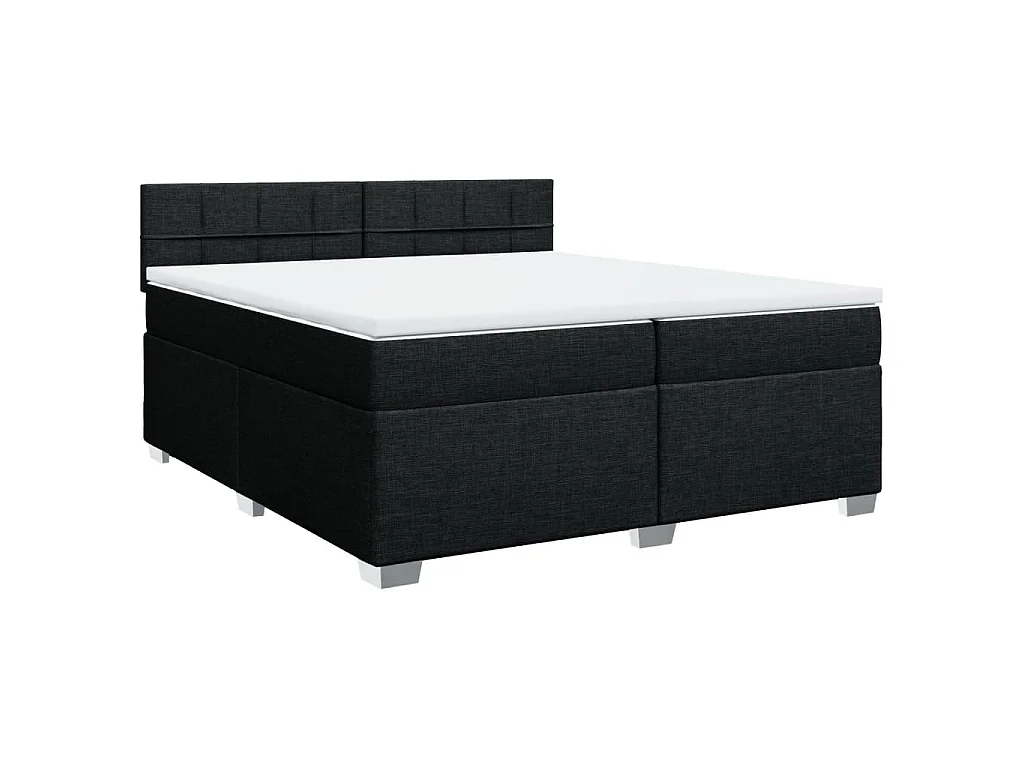 Boxspringbett mit Matratze Schwarz 200x200 cm Stoff